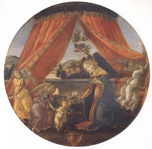 Sandro Botticelli Madonna and Child with three Angels or Madonna of the Pavilion oil painting image